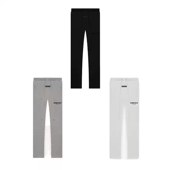 2022Ss Fog Sub-Line Essentials Men's and Women's Casual Straight Pants Fleece-Lined Pants Flocking