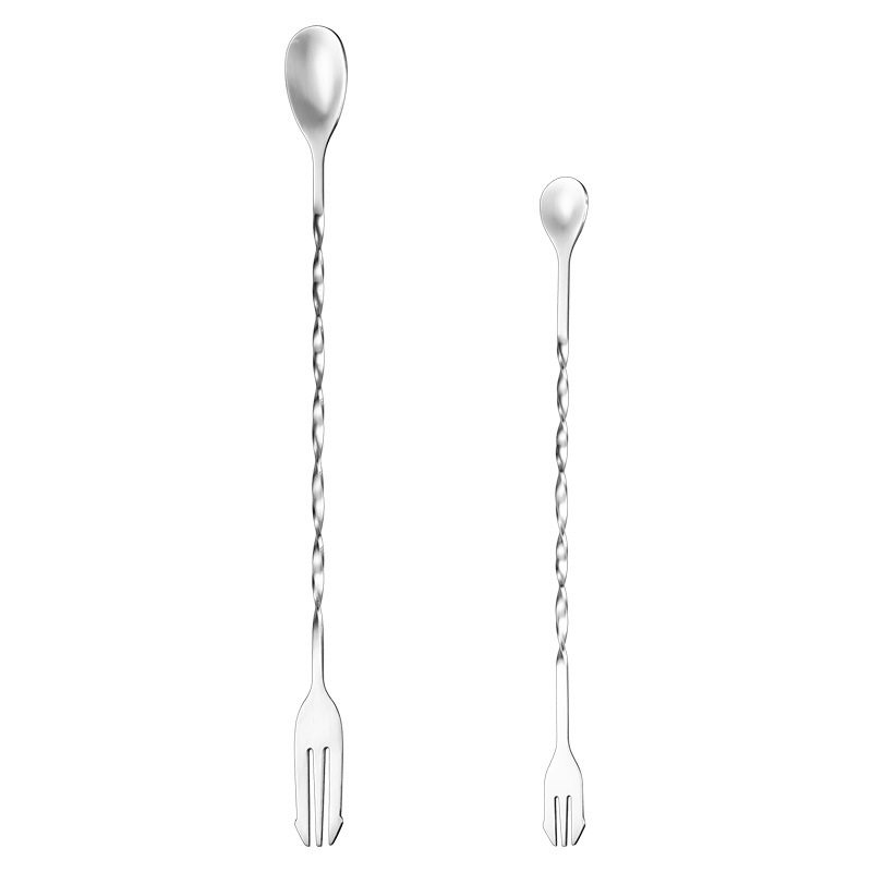 304 Stainless Steel Spoon Bar Spoon Mixing Spoon Coffee Stirring Spoon Milk Tea Spoon Bar Double-Headed Long-Handled Spoon