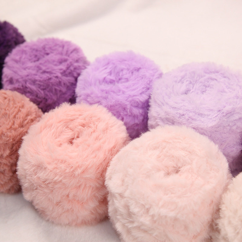 Rongxiansen Customized 100g Long Hair Mink Velvet Rabbit Velvet Imitation Fur Thread Hand Knitted DIY Wool Thread Ball