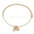Gold square cross necklace