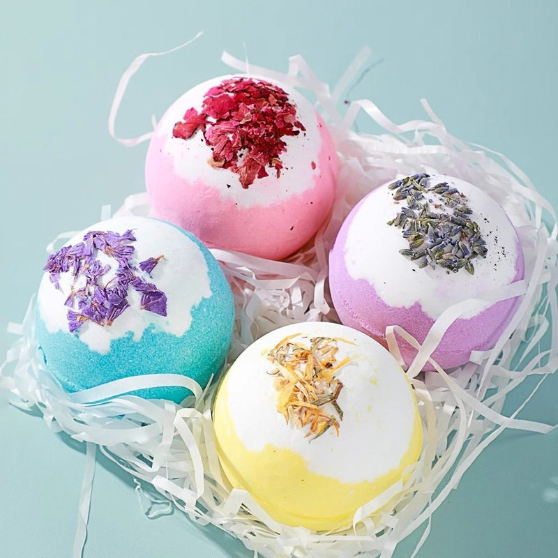 Bubble Bath Ball, Dried Petals, Essential Oil Bath, Cleansing and Exfoliating Explosive Salt, Hot Spring Bath, Milk Bath Salt Ball, Hair Replacement