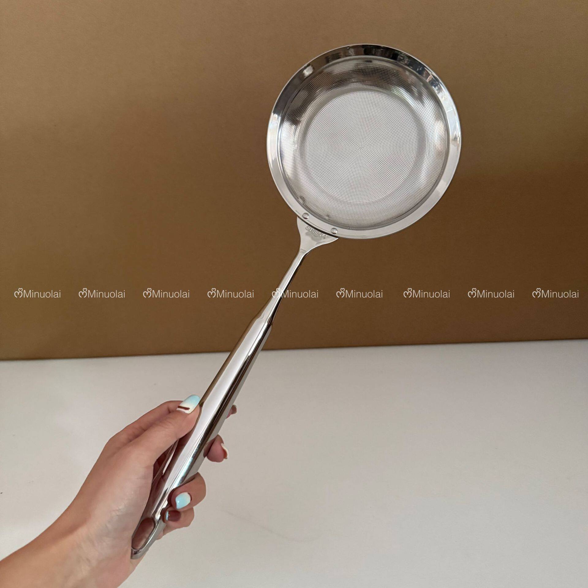 Minole 304 Stainless Steel Filter Colander Household Kitchen Skimming Spoon to Remove Foam Artifact Oil Separator Spoon