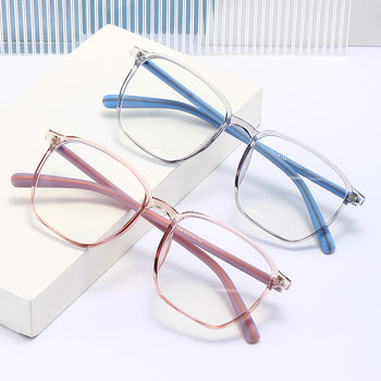 New 2318 wholesale fashion frame round unisex TR90 frame flat lens anti-blue light glasses flat lens