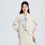Short Waist Tight Suit Jacket Female Pumpty Spring and Autumn High-level Temperament Interview Dress Pumpty Professional suit