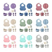 8-Piece Set of Maternal and Infant Products, Baby Tableware Set, Baby Food Bowl, Children's Dinner Plate, Silicone Dinner Plate,