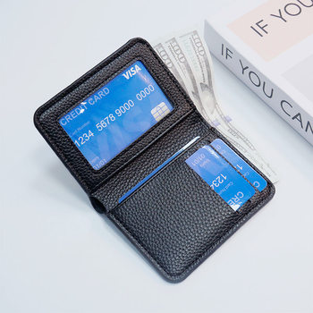 New Men's 80% off Pu Wallet Black Coffee Color Waterproof Ultra-Light Card Holder 2025 Spring