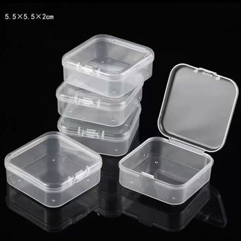 5.5 Storage Box Small Box Packaging Transparent Bean Accessories Bean Square Jewelry Storage Box Beads Portable cm