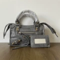 Gold rivets - small size 24*15*8cm - misty grey - in stock, ships today