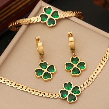 Peach heart zircon stitching pendant titanium steel high-grade necklace niche cross-border flower jewelry female gold-plated clavicle chain fashion