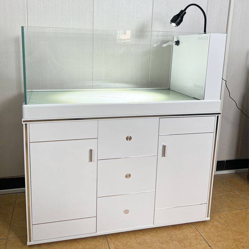 Stream Tank Fish Tank Large, Medium and Small Ultra-White Glass Living Room Household Ecological Water-Change-Free Side Filter Aquarium with Bottom Cabinet