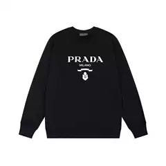 Cross-Border Export High Version Pra Pujia Metal Triangle Logo Unisex Autumn and Winter Loose Versatile Sweatshirt
