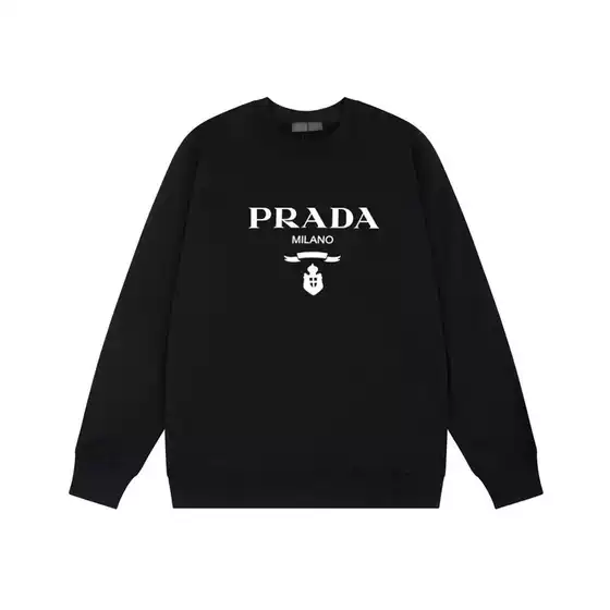 Cross-Border Export High Version Pra Pujia Metal Triangle Logo Unisex Autumn and Winter Loose Versatile Sweatshirt