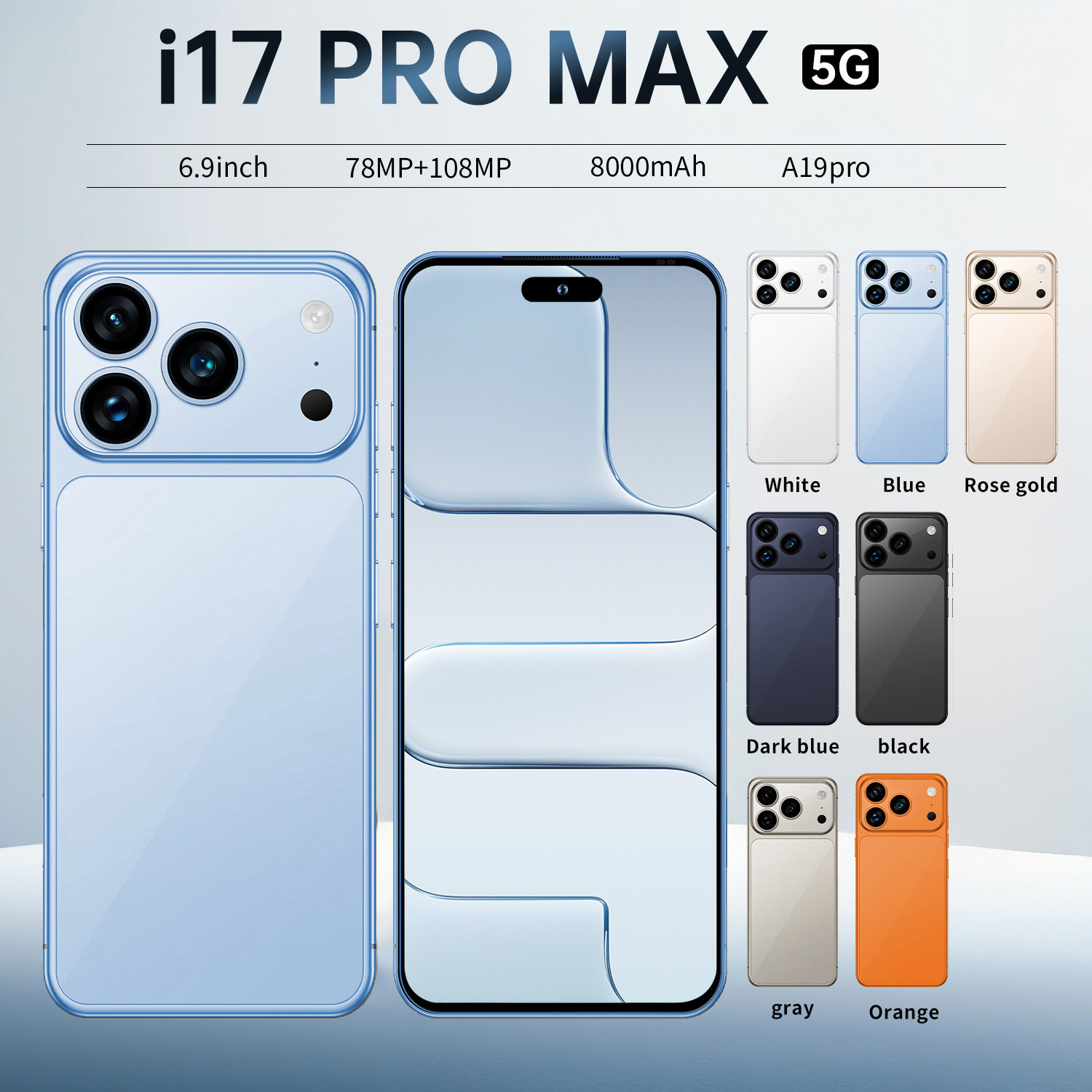 跨境新款i17promax手机智能灵动岛TikTok代发7.3英寸外贸手机可批