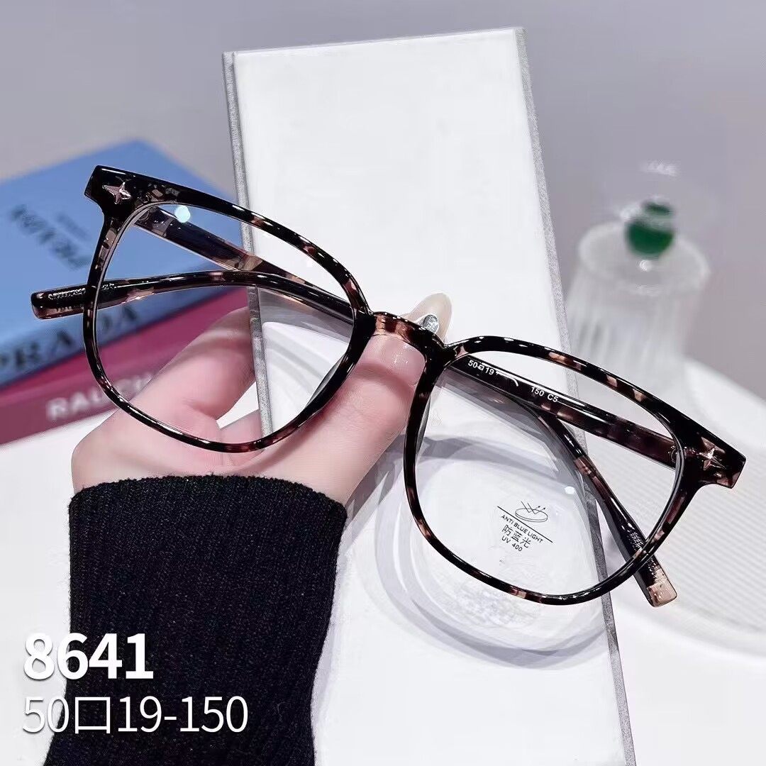 Plain-looking artifact can be equipped with myopia glasses men and women Korean style box round face ins style glasses frame big face thin 8641