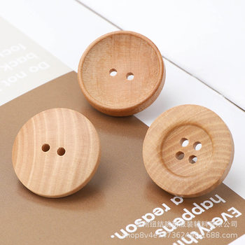 Wooden Buttons, Natural Wood Buttons, Natural Wood Color Round Buttons, Accessories, Clothing Accessories, Retro Shirt Buttons