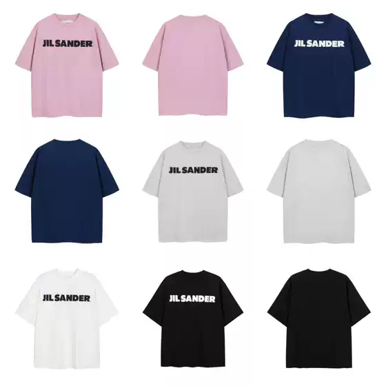 Cross-Border Trendy Brand American Classic Letter Minimalist Print Loose Casual Pure Cotton Short-Sleeve Unisex Couple Matching Collection