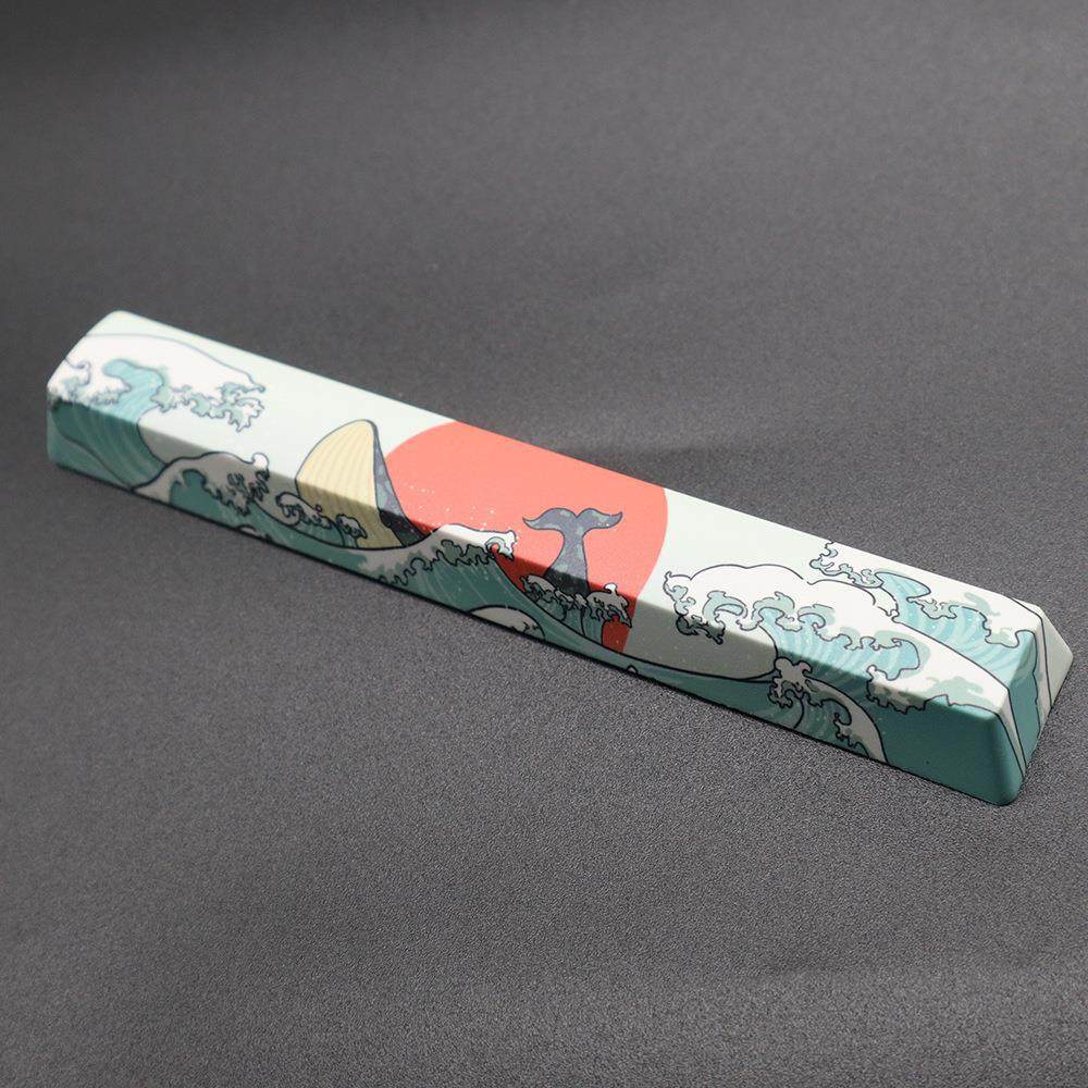 Color pattern PBT material coral sea heat sublimation supplementary key cap space ESC single mechanical keyboard cap