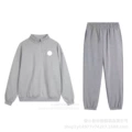 Gray half-zip leggings-suit