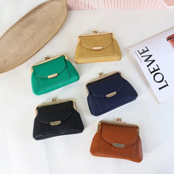 New Simple and Fashionable Clip Bag Pebbled Niche Mini Coin Purse Short Cute Trendy Clutch Wallet