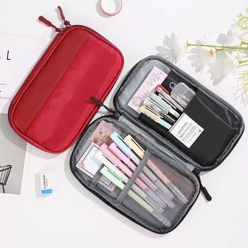 2025 New Cross-Border Pencil Case, Simple and Stylish Ins-Style Stationery Bag, Large Capacity Niche Stationery Bag