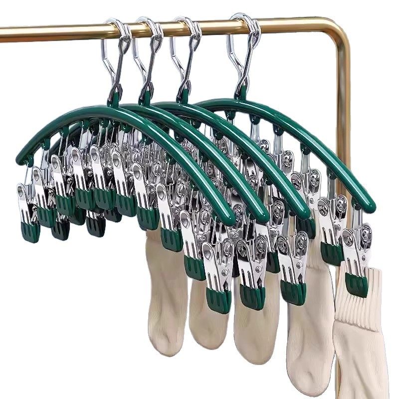 Multi-Clip Clothes Drying Rack Baby Clothes Hanger Household Baby Special Clothes Drying Rack with Clip Multi-Functional Socks Drying Rack