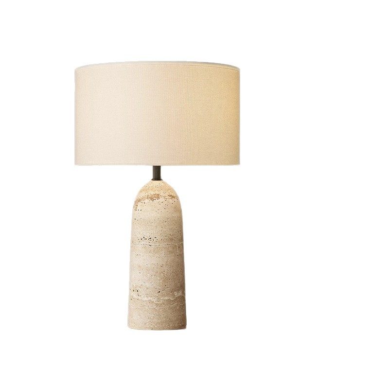 Nordic Simple Modern Travertine Table Lamp Designer Living Room Study Bedroom Bedside Lamp Wabi-Sabi Style B&B Decorative Lamp
