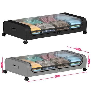 Cross-border Amazon bed dust-proof storage box with wheels under the bed rack simple clothes shoes storage box