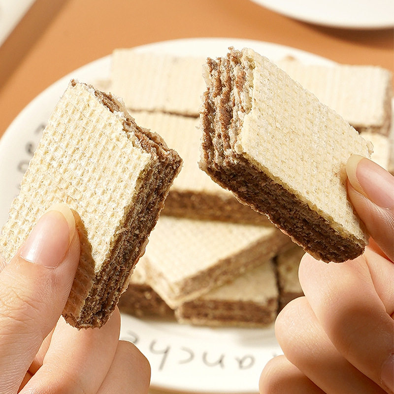 Hazelnut Chocolate Wafer Biscuits Italian Style Crispy Chocolate Sandwich Afternoon Tea Snacks Individually Packaged