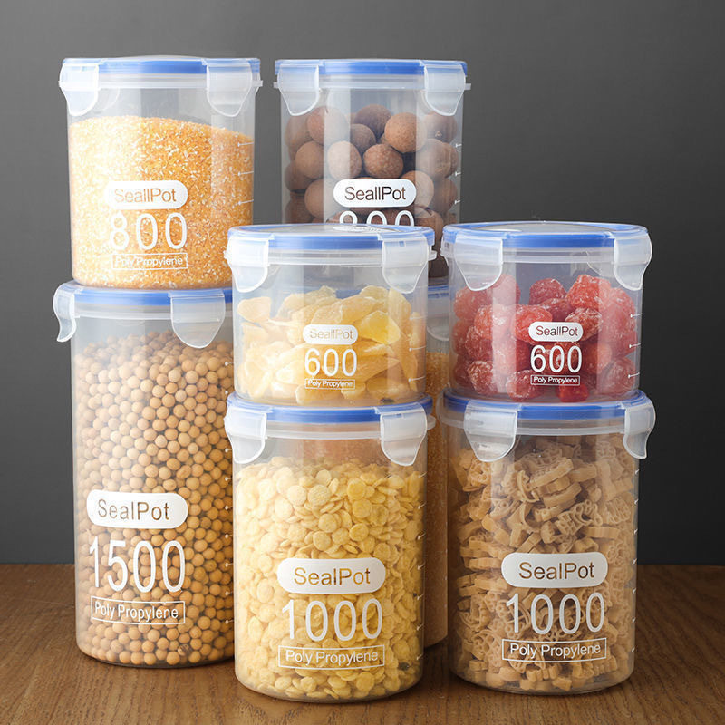 Sealed Cans of Dried Fruit Snacks, Household Daily Use Transparent Storage Boxes, Grain Preservation Boxes, Moisture-Proof Storage Cans, Refrigerators
