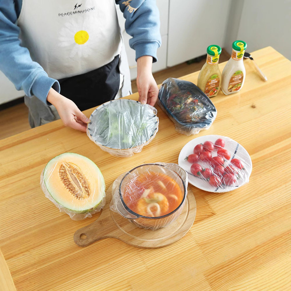 Disposable plastic wrap cover food grade bear plastic wrap cover sealing cover refrigerator tableware dust cover wholesale