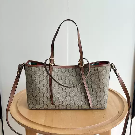 G Shopping Bag Emblem Series Small Tote Bag Striped Webbing Handbag Shoulder Bag Gujia Hand-Held Crossbody Bag
