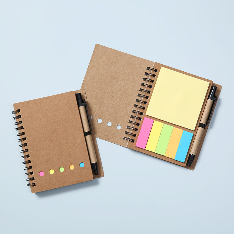 Kraft Paper Memo Pad Set Sticky Notes Reusable Sticky Notes Notice Stickers Set Custom Index Tabs Wholesale