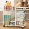 Subject Classification Storage Rack Desktop Bookshelf Desk Book Storage Wheeled Removable Book Stand Layered Rack Silk Flower