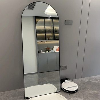 Household Full-length Mirror Dressing Mirror Floor-standing Wall-mounted Floor-standing Mirror Metal Net Red Slimming Clothing Store Fitting Mirror Wholesale