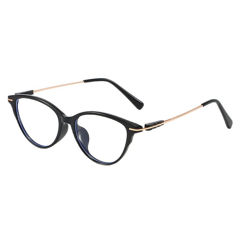 Korean-Style Cat-Eye Frame Glasses for Nearsighted Women, Available with Prescription Lenses, Natural Look, Large Frame, Face-Slimming, Small Eye Frame