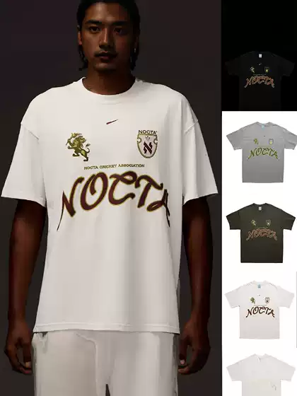 25 Years of Export Spring and Summer Joint Nocta Printed T-Shirt 100% Cotton Round Neck Loose Outdoor Style Breathable Sports