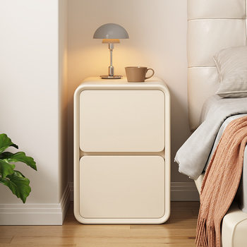 Small bedside table gap solid wood simple modern ultra narrow household bedroom locker extremely narrow cream bedside cabinet