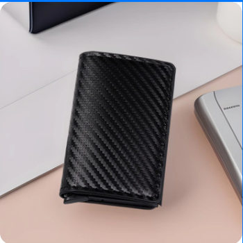 Cross-Border Carbon Fiber Pattern Card Holder European and American Full Inspection Anti-Theft Brush Men's Wallet Rfid Wallet Ultra-Thin Multi-Card Slot Card Box