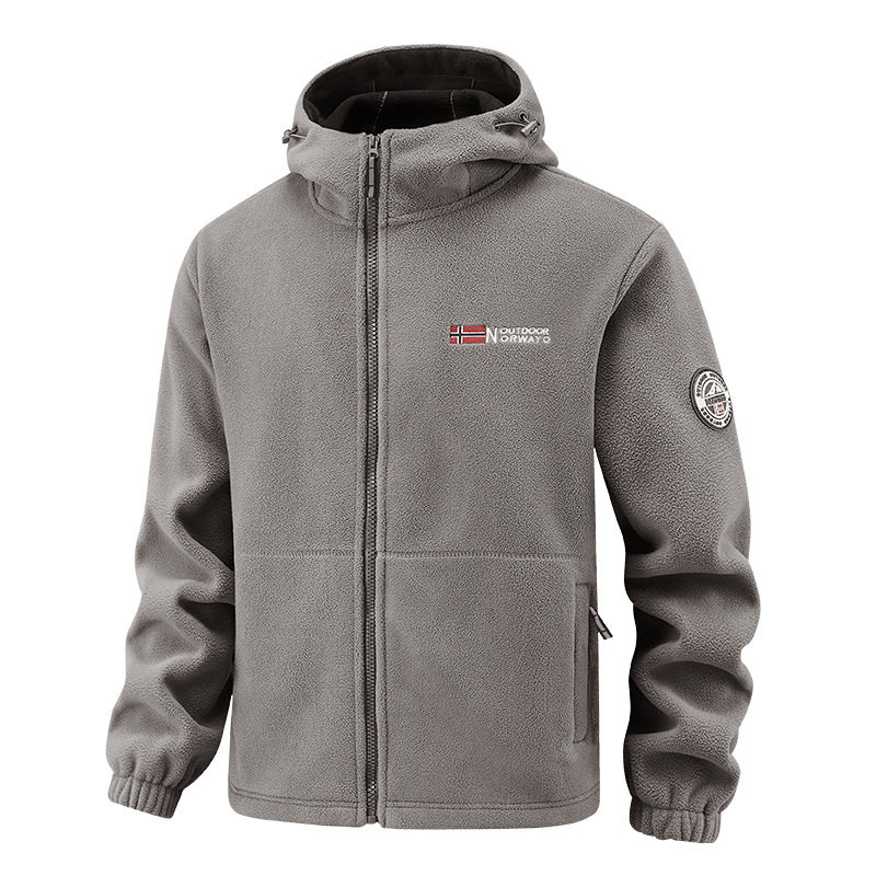 出口挪威大码保暖加厚双层带帽摇粒绒外贸跨境欧码加绒卫衣卫裤潮