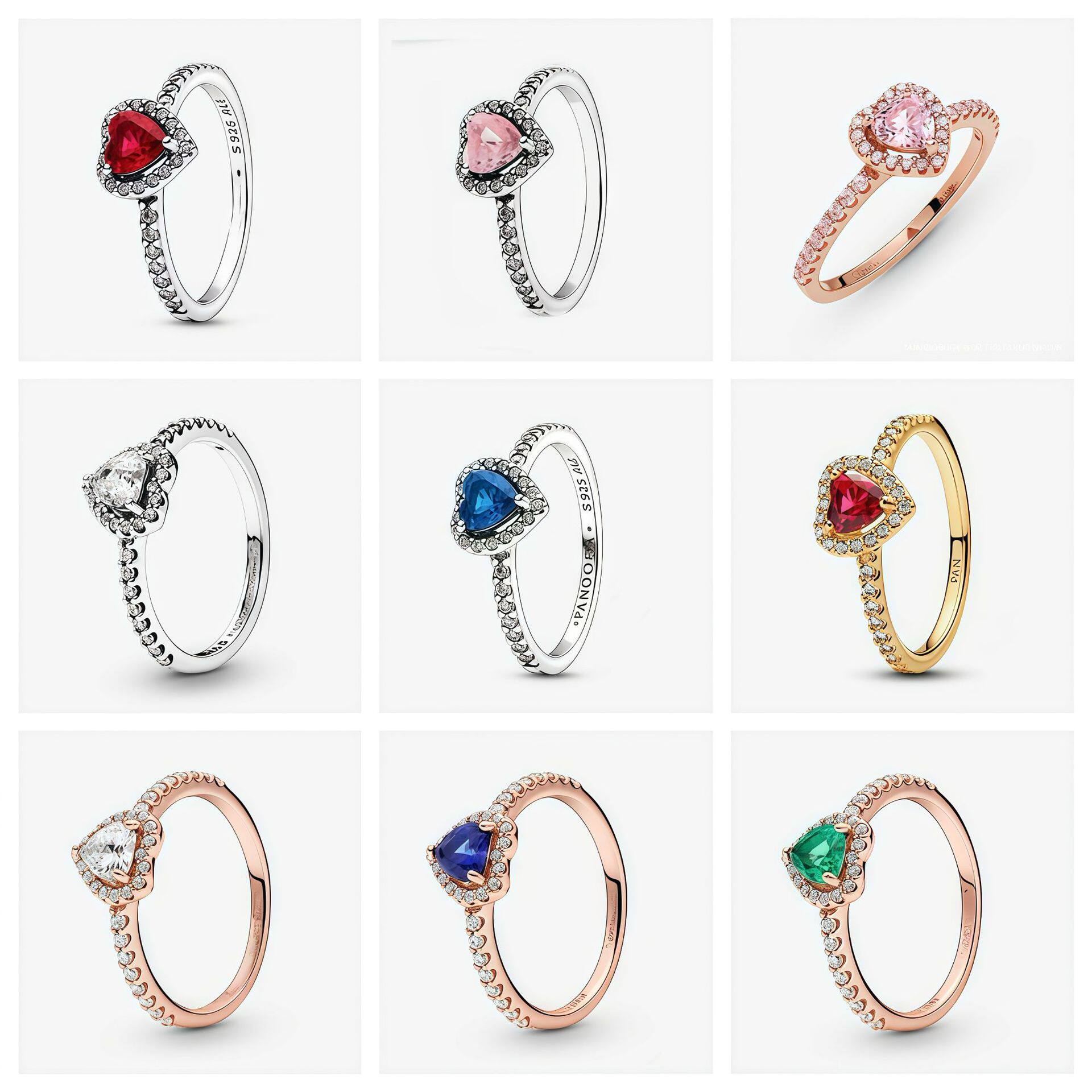 Pan's new white copper noble heart elegant heart joyful sing...