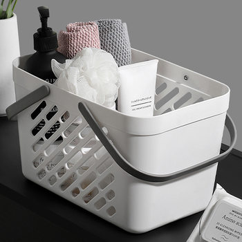 Portable Bath Basket Drain Storage Basket Toilet Bathroom Bath Basket Sundries Finishing Basket Bath Basket Washing Basket