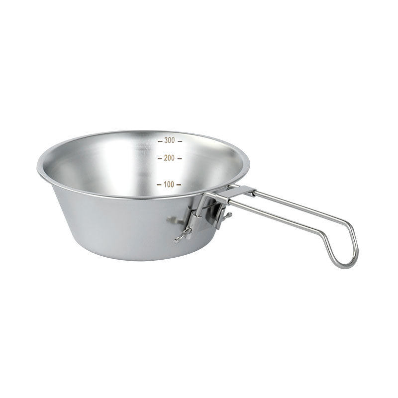 Outdoor Snow Bowl 304 food grade stainless steel portable foldable hanging handle mountain camping Snow Bowl