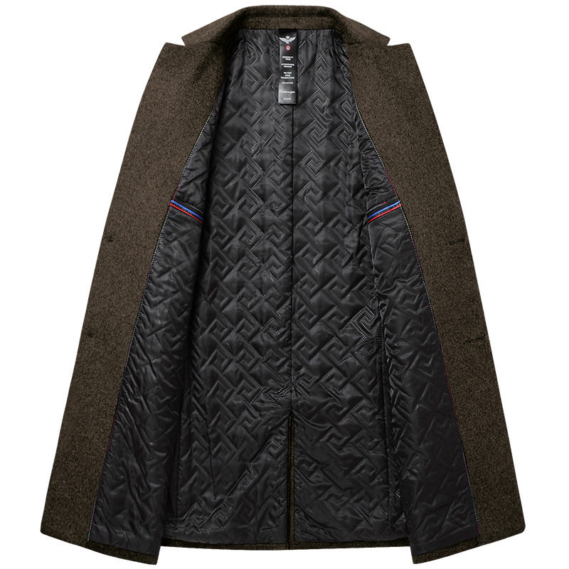 Mens Mid Length Wool Overcoat Casual Style Warm Fabric Available in Black Gray Camel Navy Blue Wholesale Options
