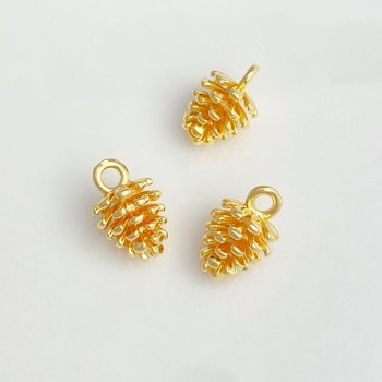 Popular Pine Cone Pine Tree Pine Nut High Color Retention Small Pendant Jewelry Accessories Pendant Handmade DIY Accessories Brass
