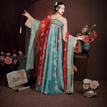 Hanfu Tang-Style Chinese-Style Women's Embroidered Chest-Length Robe Spring and Summer Daily Student Ancient Costume Super Fairy Ancient Costume Set