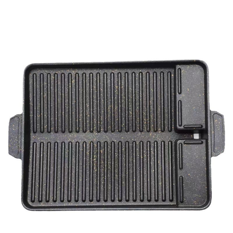 Commercial cassette stove round baking pan maifan Stone non-stick pan oil leakage portable household outdoor smoke-free barbecue pan barbecue plate