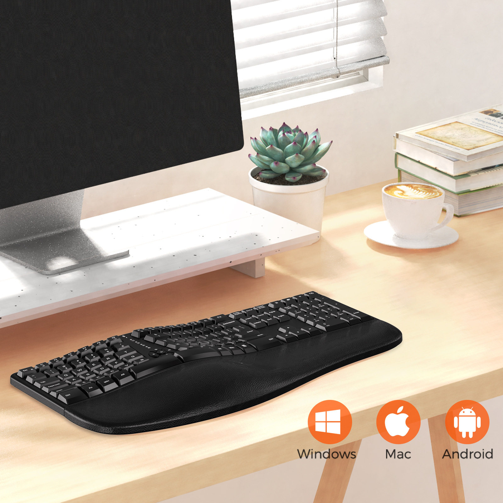 Meetion Mishen 2.4g Ergonomic Keyboard Health Split Keyboard Office Home Ergonomic Keyboard