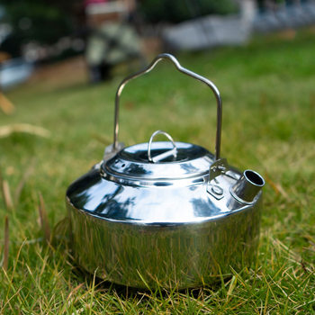 Outdoor Stainless Steel Kettle Camping Hiking Fishing Portable Tea Kettle Camping Kettle Self-Driving Picnic Coffee Pot