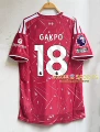 2627 liverpool home custom jersey #18 with league captain's armband