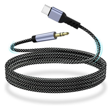 Cross-Border Typec Nylon Braided Car Aux Audio Cable Suitable for Android and Apple Mobile Phones to 3.5 Audio Cable